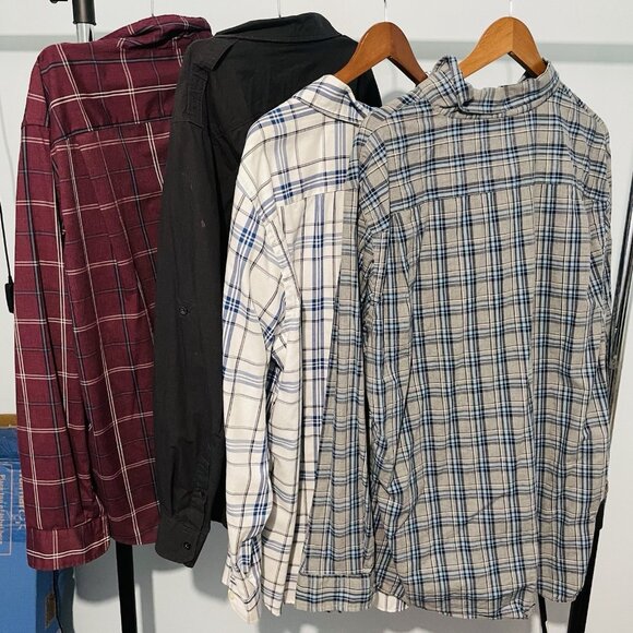 Men's XL Long Sleeve Dress Shirts Lot of 4 Assorted Brand Colors Button Down - Picture 2 of 14